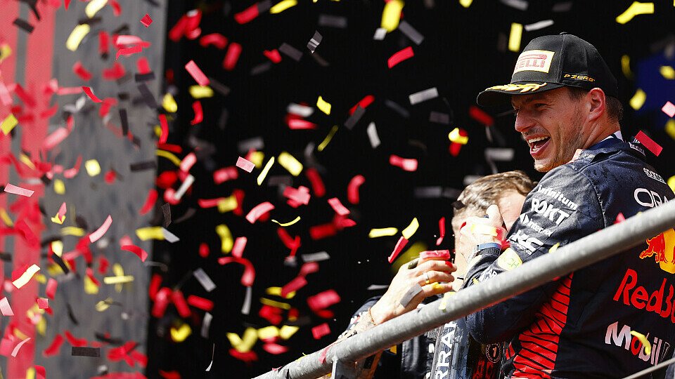Belgien GP: Sieger Max Verstappen auf dem Podium