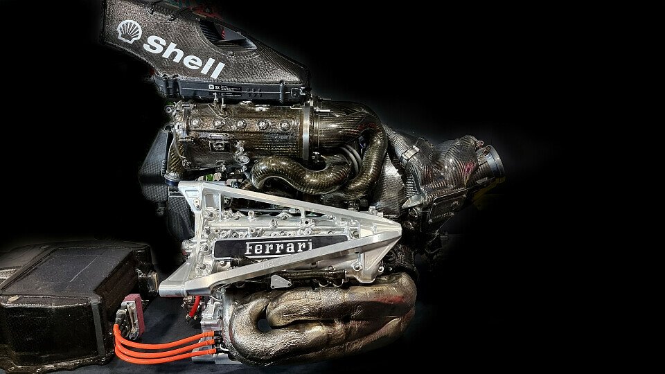 Ferrari Power Unit mit V6-Turbo-Motor, Batterie, MGU-H und MGU-K aus der Formel-1-Saison 2021