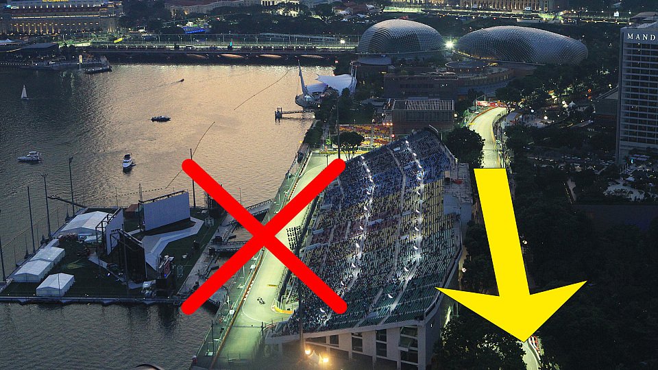 Die alte und die neue Streckenvariante in Singapur