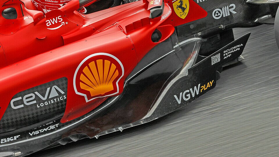 Nahaufnahme des Ferrari SF-23 von Charles Leclerc im Training zum Japan GP 2023 in Suzuka.