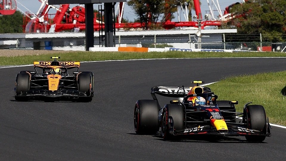 Lando Norris hinter Sergio Perez im Japan-GP