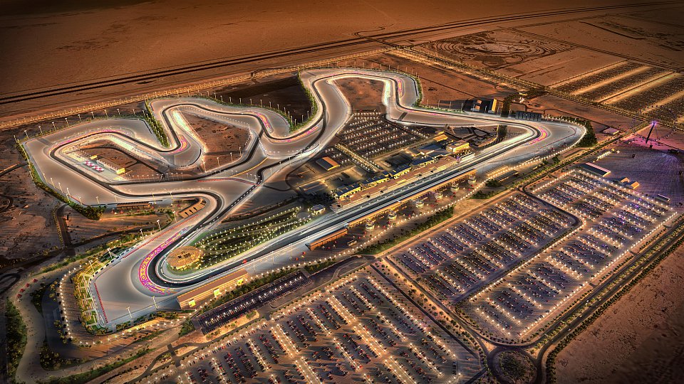 Luftaufnahme des Lusail International Circuit nach den Umbauarbeiten.