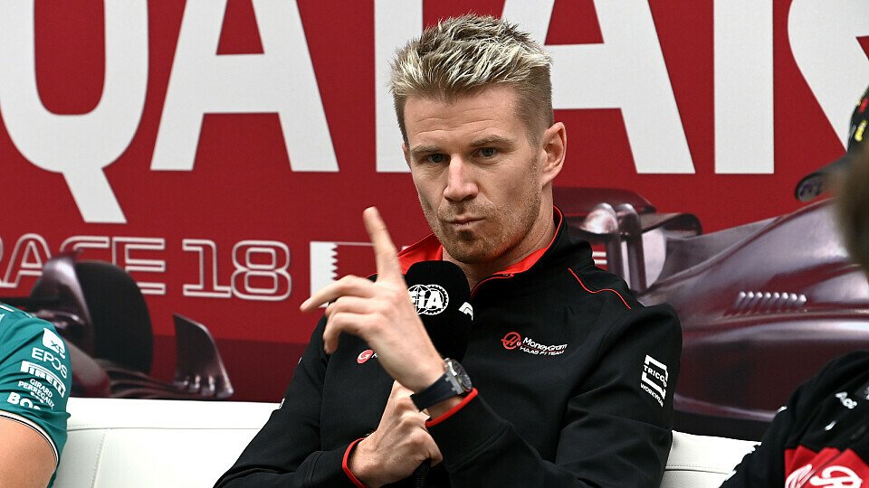 Haas-Fahrer Nico Hülkenberg in der Pressekonferenz