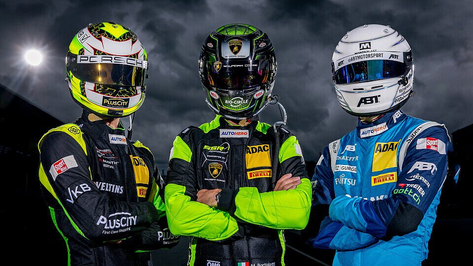 Die DTM-Titelanwärter 2023 Thomas Preining, Mirko Bortolotti und Ricardo Feller