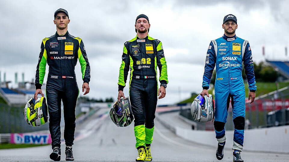 Die DTM-Titelanwärter 2023 Thomas Preining, Mirko Bortolotti und Ricardo Feller