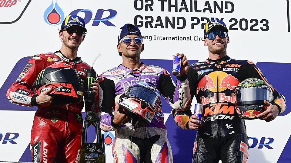 Das MotoGP-Podium in Thailand