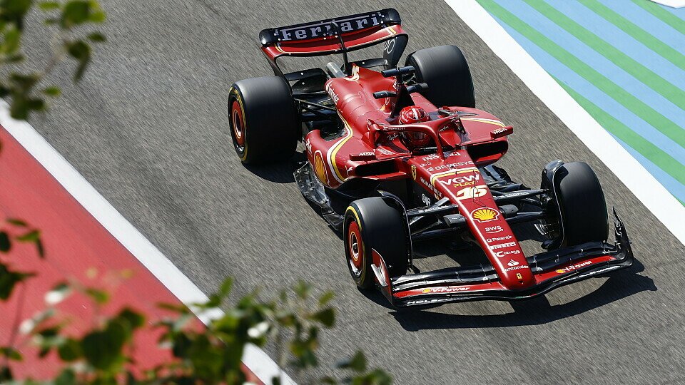 Der Ferrari von Charles Leclerc bei den Testfahrten in Bahrain 2024