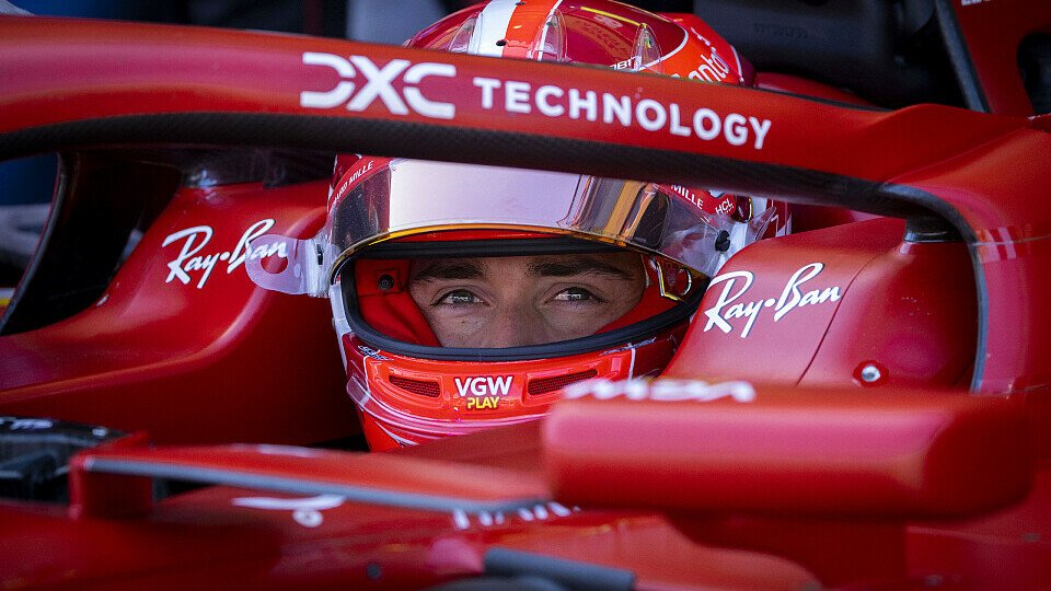 Ferrari-Fahrer Charles Leclerc in der Box