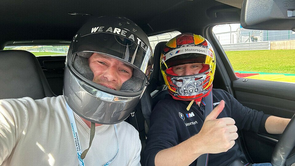 Robert Seiwert und BMW-Fahrer Robin Frijns beim WEC-Rennen in Spa-Francorchamps