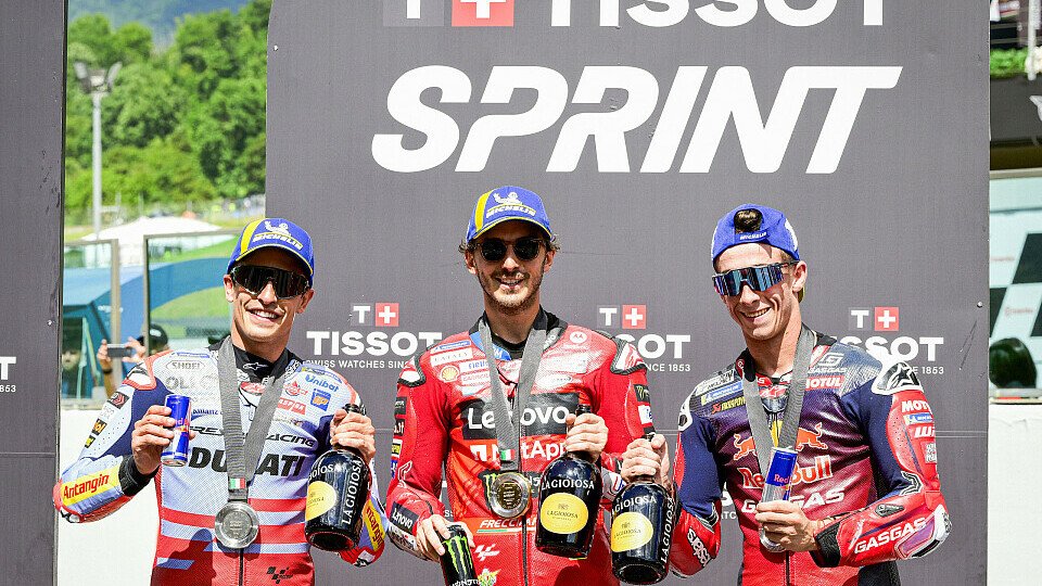 Das Podium des MotoGP-Sprints in Mugello