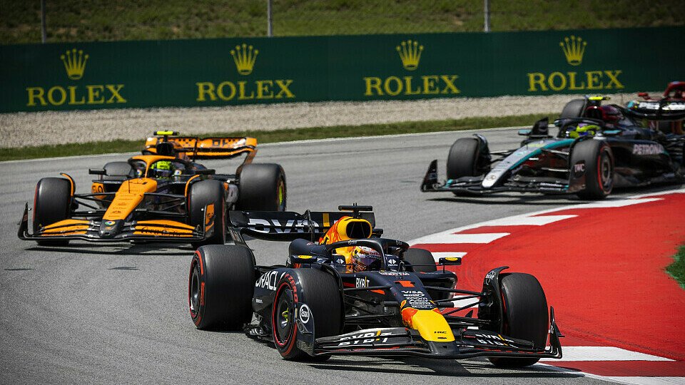Max Verstappen vor Lando Norris und Lewis Hamilton im Spanien-GP 2024