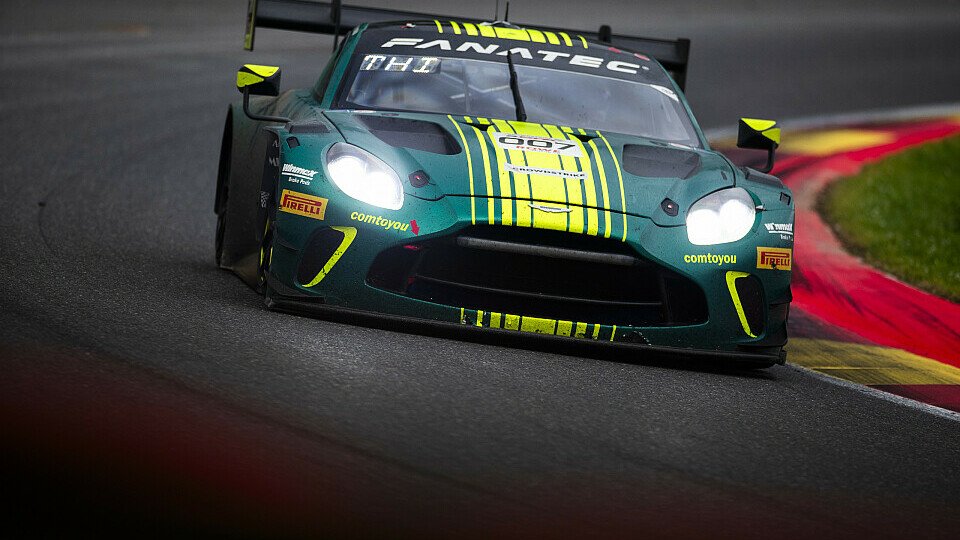 #7 Comtoyou Racing Aston Martin Vantage GT3 von Mattia Drudi, Nicki Thiim und Marco Sörensen beim 24-Stunden-Rennen in Spa
