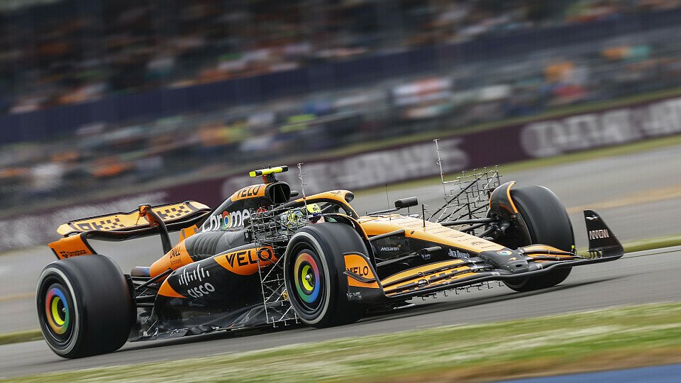 McLaren-Fahrer Lando Norris mit Sensoren