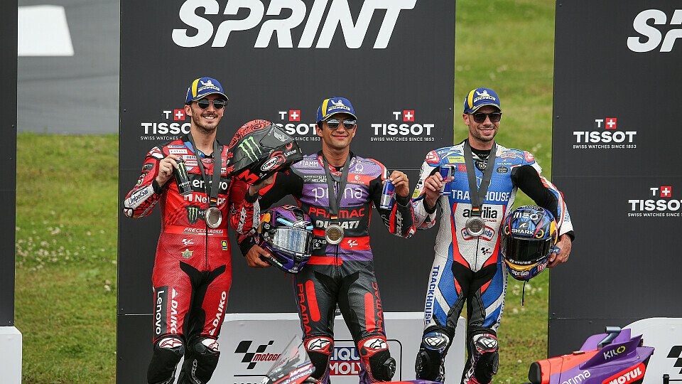 Die Top Drei des MotoGP-Sprints am Sachsenring, Foto: Tobias Linke