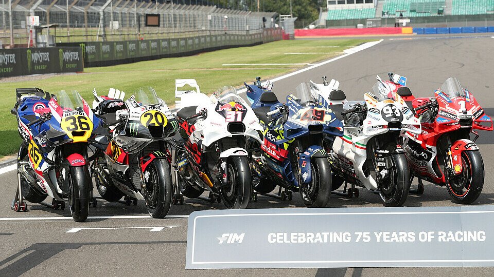 MotoGP-Motorräder mit Retro-Lackierungen zur Feier von 75 Jahren Motorrad-WM