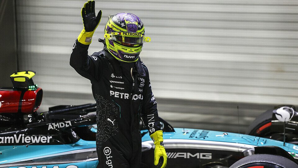 Der Drittplatzierte Lewis Hamilton (Mercedes) im Parc Ferme