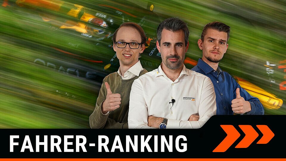 Die F1-Redakteure Markus Steinrisser, Christian Menath und Florian Niedermair, mit Max Verstappens Red Bull dahinter