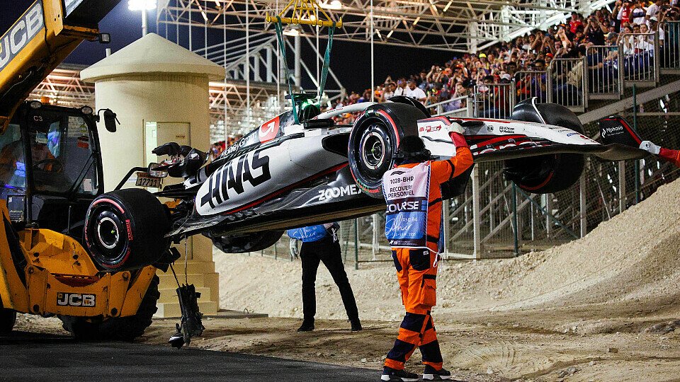 Der Haas von Esteban Ocon nach dem Crash Der Haas von Esteban Ocon nach dem Crash