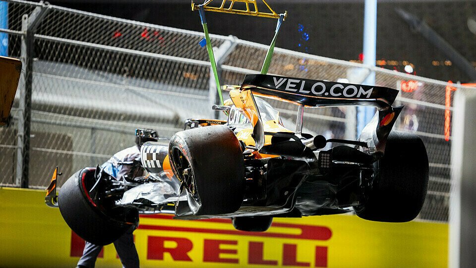 McLaren von Lando Norris nach dem Crash