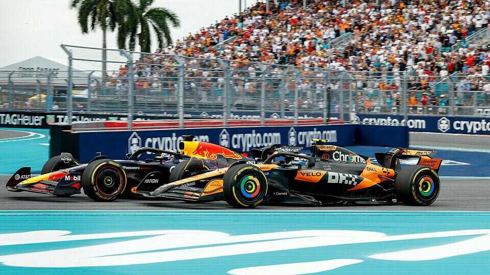 Max Verstappen und Lando Norris fochten in Miami einen robusten Zweikampf aus