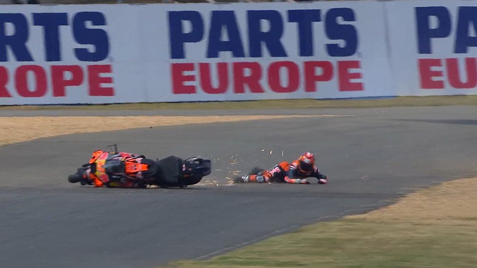 Maverick Vinales sorgte am Freitag für einen von zahlreichen MotoGP-Stürzen in Le Mans, Foto: Screenshot/MotoGP.com