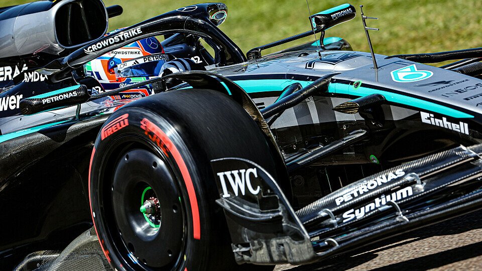Nahaufnahme auf der Strecke von Mercedes-Pilot Kimi Antonelli bei der Formel 1 in Imola