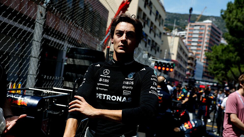 George Russell (Mercedes) auf dem Grid vor dem Monaco-GP 2025 der Formel 1 in Monte Carlo.