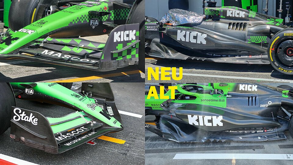 Der neue Frontflügel und neue Unterboden von Sauber im Vergleich mit dem alten Der neue Frontflügel und neue Unterboden von Sauber im Vergleich mit dem alten