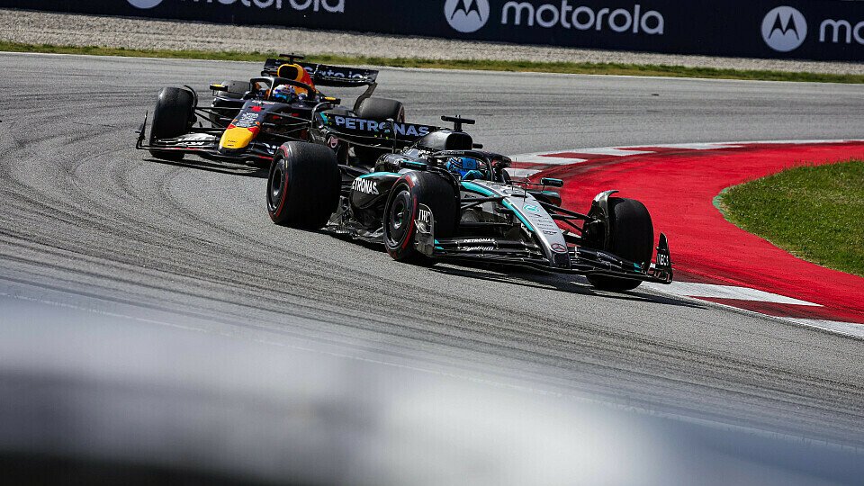 Max Verstappen jagt George Russell im Spanien-GP um den Kurs