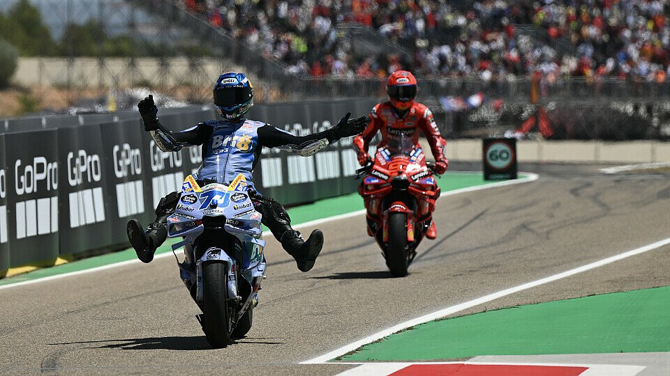 Alex Marquez jubelte in Aragon deutlicher Niederlage gegen Bruder Marc, Foto: MotoGP Press
