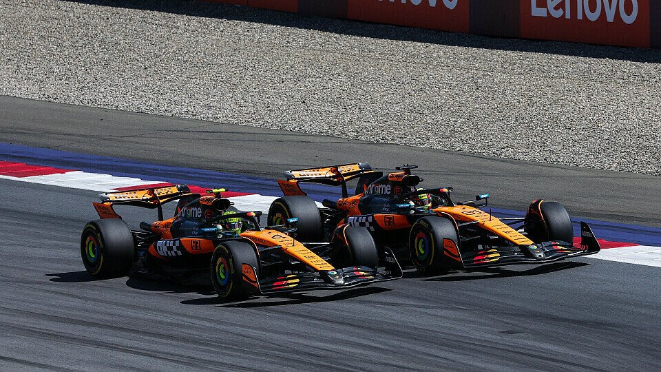 Oscar Piastri führte kurz vor McLaren-Teamkollege Lando Norris nach Zweikampf das Rennen an