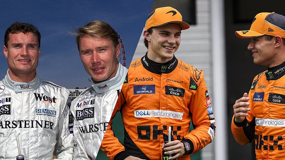 Bildmontage: David Coulthard und Mika Häkkinen 1999, Oscar Piastri und Lando Norris 2025 Bildmontage: David Coulthard und Mika Häkkinen 1999, Oscar Piastri und Lando Norris 2025