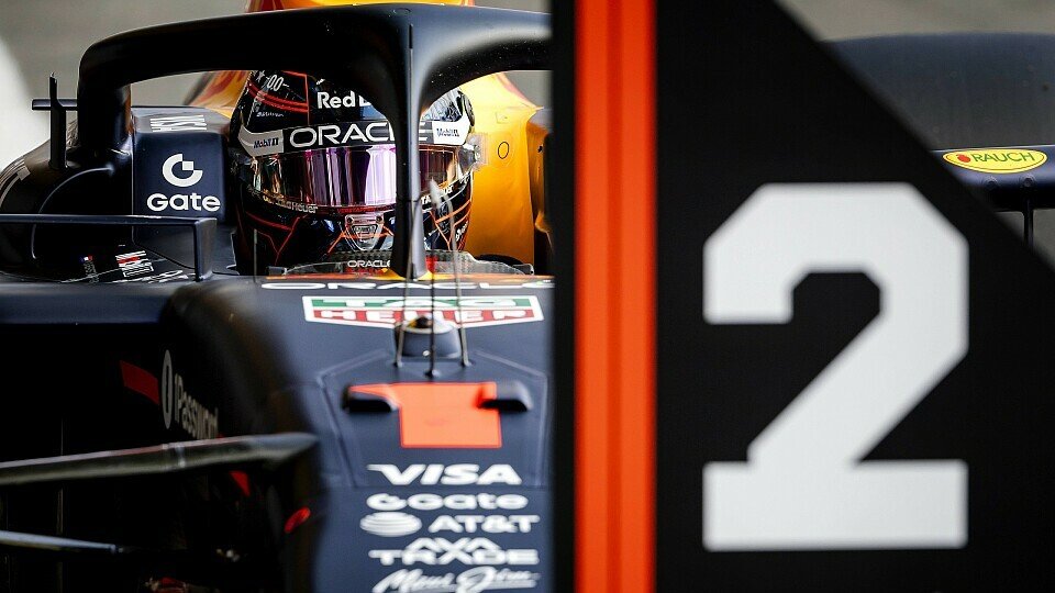 Red Bull-Fahrer Max Verstappen kommt im Sprint-Qualifying als Zweiter im Parc Ferme an