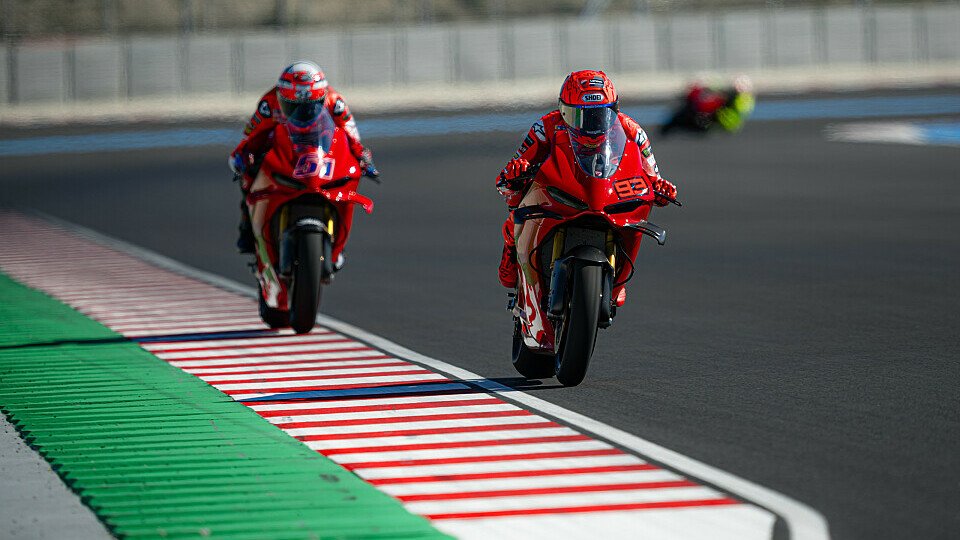 Marc Marquez und Francesco Bagnaia beim Test auf dem Balaton Park