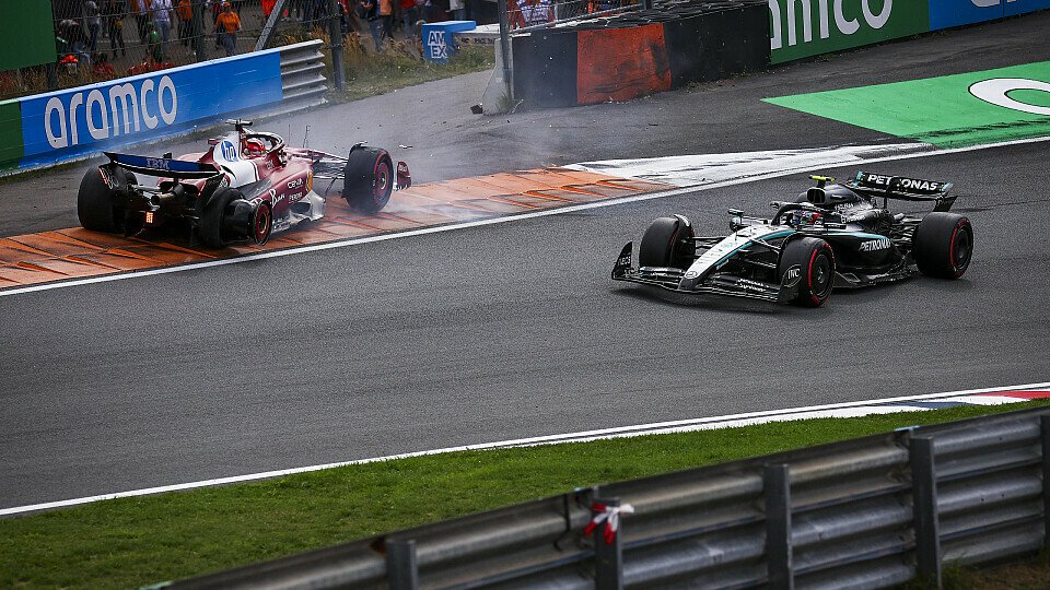 Unfall zwischen Charles Leclerc (Ferrari) & Kimi Antonelli (Mercedes) beim Formel-1-Rennen in Zandvoort (Niederlande) 2025.