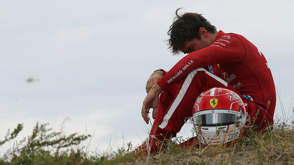 Charles Leclerc (Ferrari) nach seinem Unfall mit Kimi Antonelli (Mercedes) beim Formel-1-Rennen in Zandvoort (Niederlande). Charles Leclerc (Ferrari) nach seinem Unfall mit Kimi Antonelli (Mercedes) beim Formel-1-Rennen in Zandvoort (Niederlande).