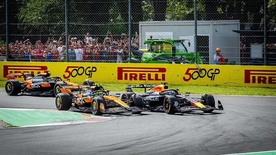 Lando Norris und Max Verstappen in der Startphase Lando Norris und Max Verstappen in der Startphase