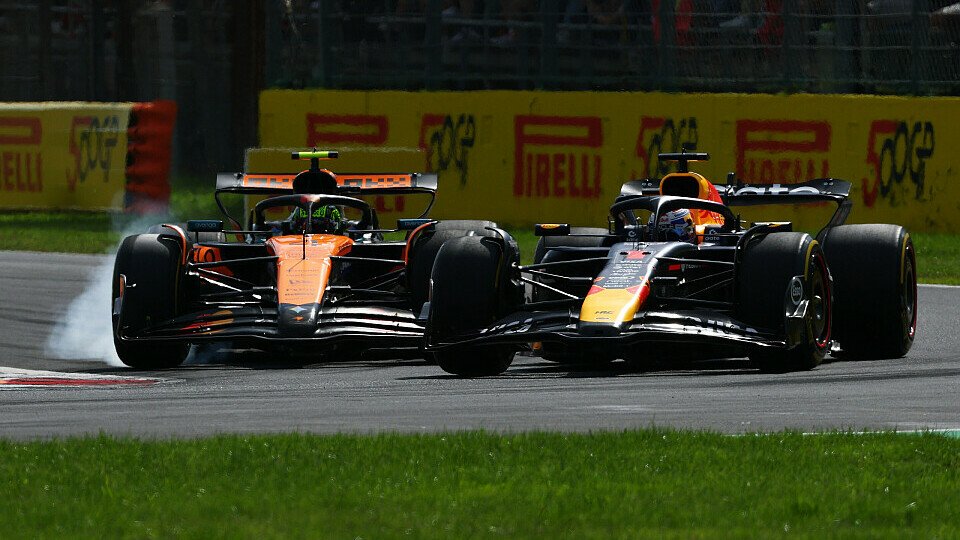 Max Verstappen und Lando Norris im Rad-an-Rad-Duell Max Verstappen und Lando Norris im Rad-an-Rad-Duell