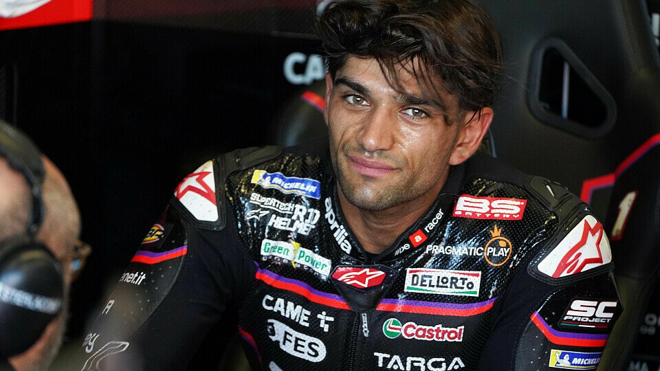 Jorge Martin verschwitzt in der Aprilia-Box Jorge Martin verschwitzt in der Aprilia-Box