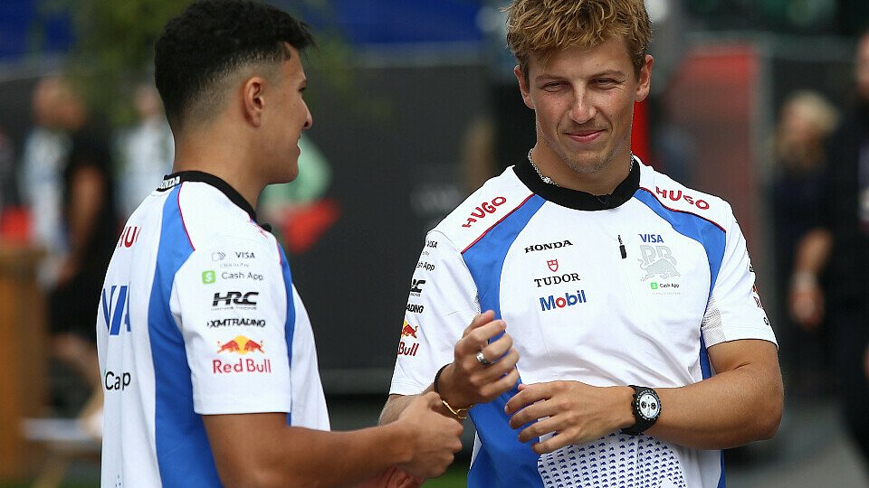 Isack Hadjar und Teamkollege Liam Lawson Isack Hadjar und Teamkollege Liam Lawson