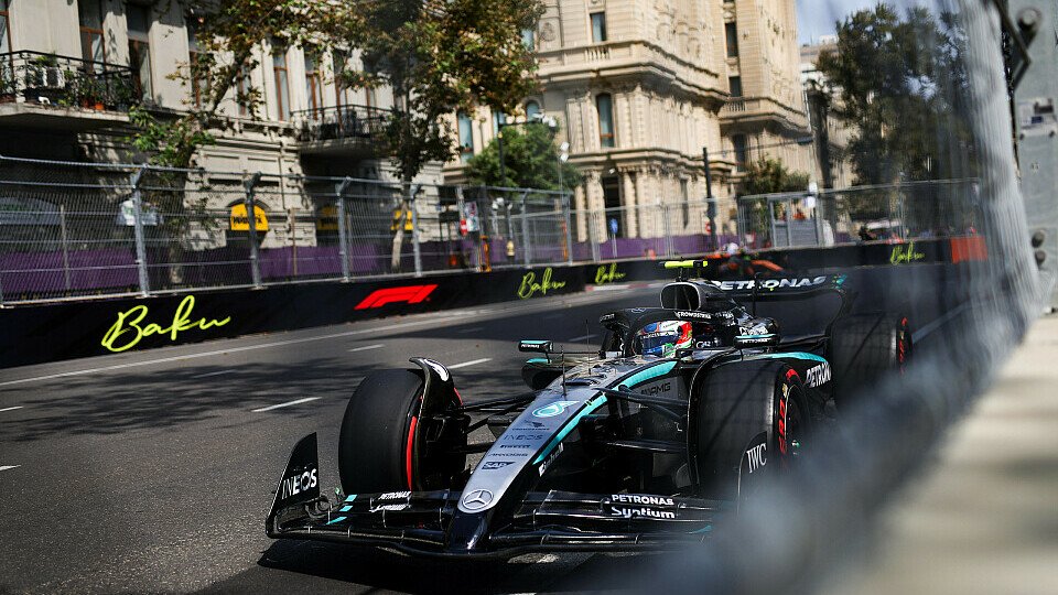 Kimi Antonelli fährt im Mercedes auf der Strecke Kimi Antonelli fährt im Mercedes auf der Strecke