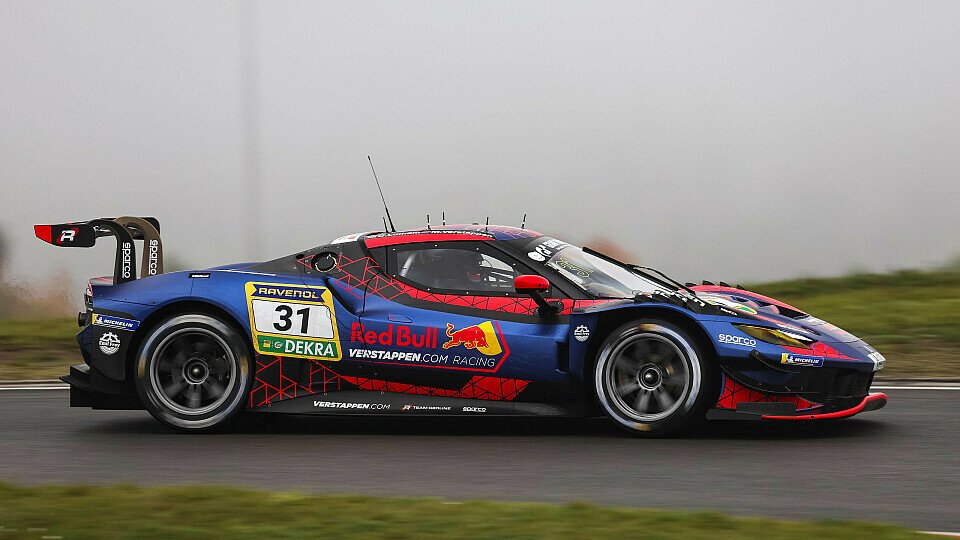 Max Verstappens Ferrari 296 GT3 bei den Einstellfahrten am Tag vor seinem NLS-Debüt auf dem Nürburgring