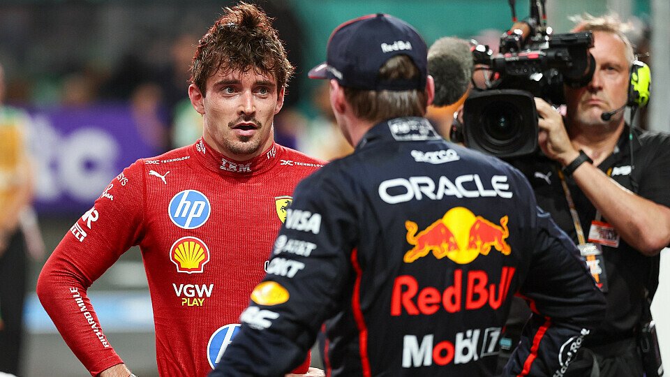 Charles Leclerc und Max Verstappen nach dem Rennen in Saudi-Arabien