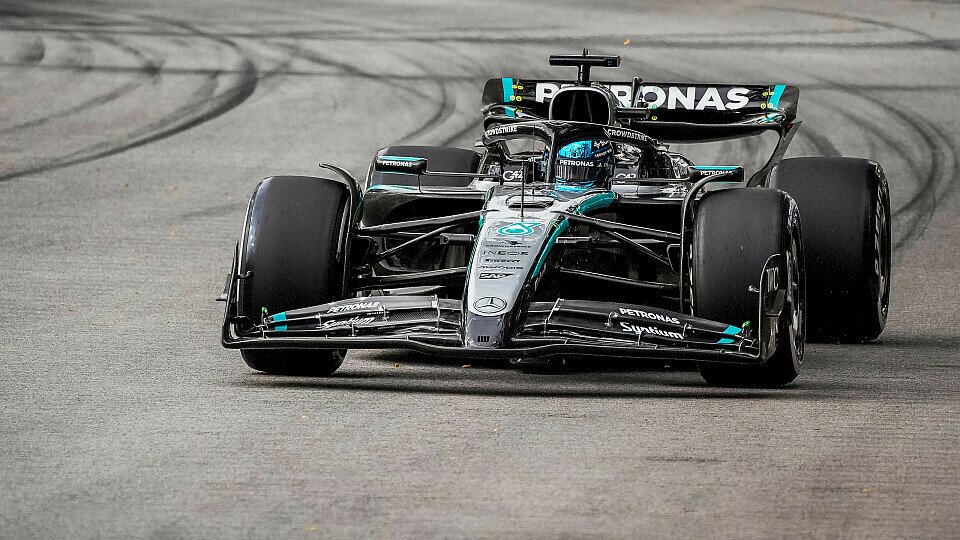 George Russell im Training am Freitag bei der Formel 1 in Singapur
