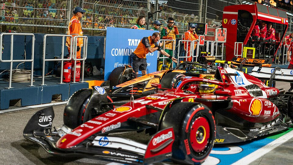 Crash zwischen Charles Leclerc und Lando Norris in der Boxengasse