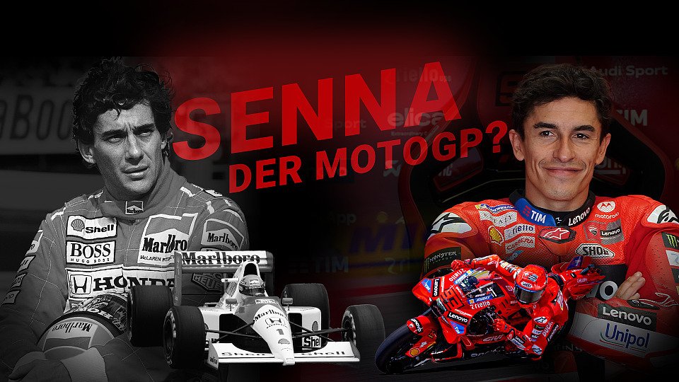 Bildmontage von Marc Marquez und Ayrton Senna Bildmontage von Marc Marquez und Ayrton Senna