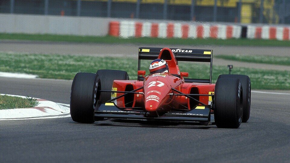 Jean Alesi im Ferrari F92A beim Deutschland-GP 1992 am Hockenheimring Jean Alesi im Ferrari F92A beim Deutschland-GP 1992 am Hockenheimring