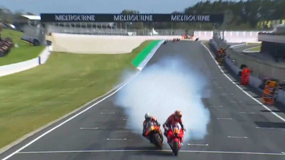 Luca Marinis Motor geht in Rauch auf