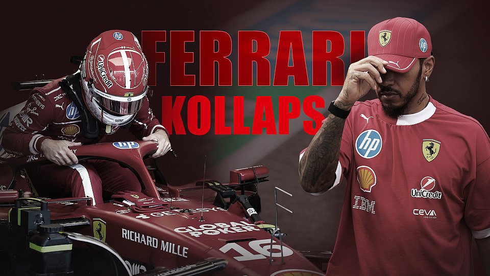 Bildmontage Ferrarie Lewis Hamilton und Charles Leclerc