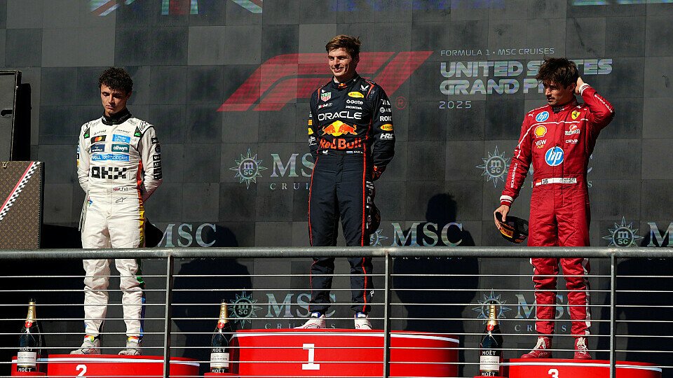 Das Podium beim Großen Preis der USA 2025